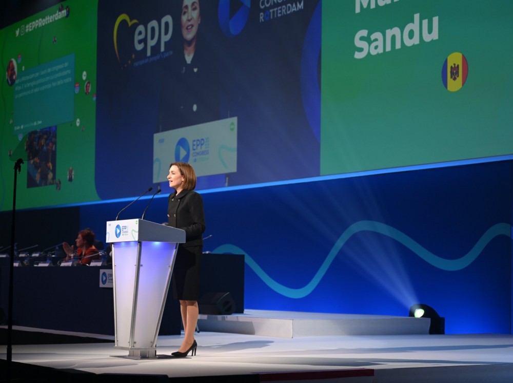 Maia Sandu, la Rotterdam: Am reușit să învingem regimul oligarhic și înrădăcinata clasă politică pro-rusă